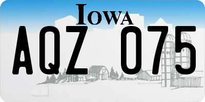 IA license plate AQZ075