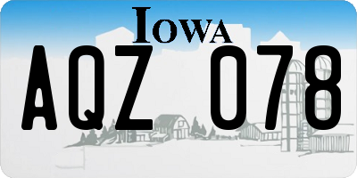 IA license plate AQZ078