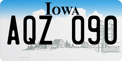 IA license plate AQZ090