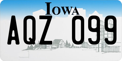 IA license plate AQZ099
