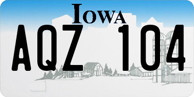 IA license plate AQZ104