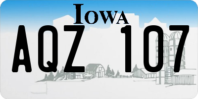 IA license plate AQZ107