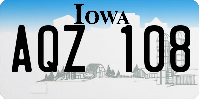 IA license plate AQZ108