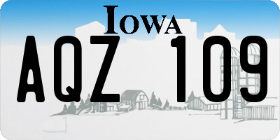 IA license plate AQZ109