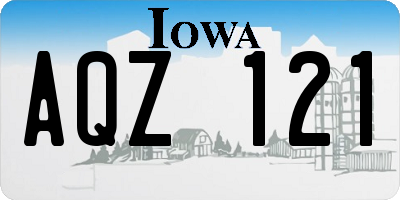 IA license plate AQZ121