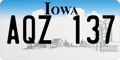 IA license plate AQZ137