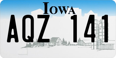 IA license plate AQZ141