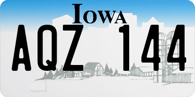 IA license plate AQZ144