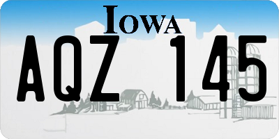 IA license plate AQZ145