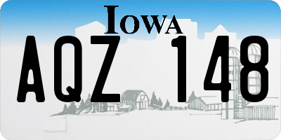 IA license plate AQZ148