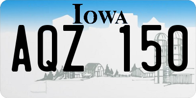 IA license plate AQZ150