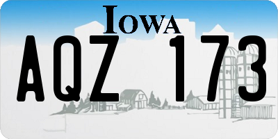 IA license plate AQZ173
