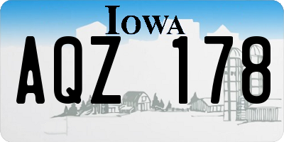 IA license plate AQZ178
