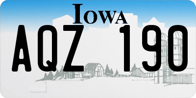 IA license plate AQZ190