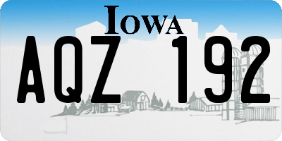 IA license plate AQZ192