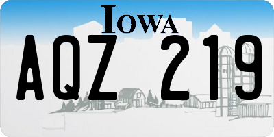 IA license plate AQZ219