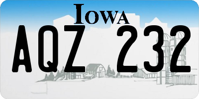 IA license plate AQZ232