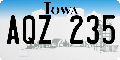 IA license plate AQZ235