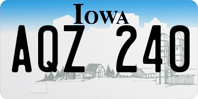IA license plate AQZ240