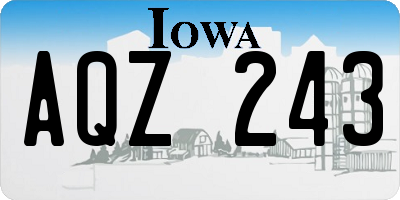 IA license plate AQZ243