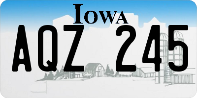 IA license plate AQZ245