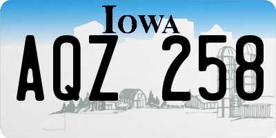 IA license plate AQZ258