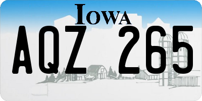 IA license plate AQZ265