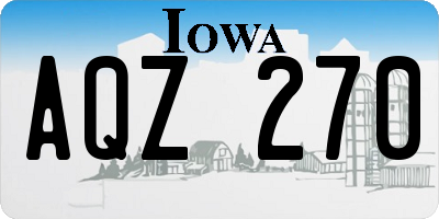 IA license plate AQZ270
