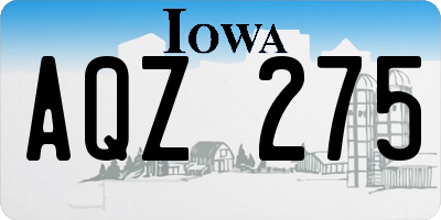 IA license plate AQZ275