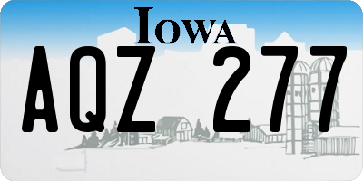 IA license plate AQZ277