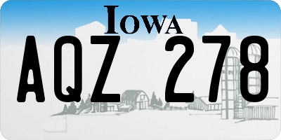 IA license plate AQZ278