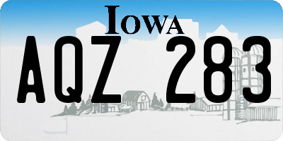 IA license plate AQZ283
