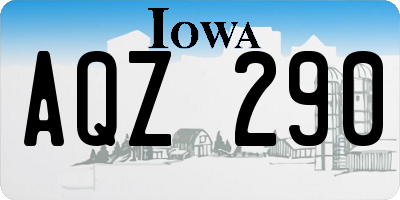 IA license plate AQZ290