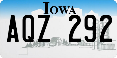 IA license plate AQZ292