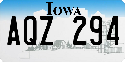 IA license plate AQZ294