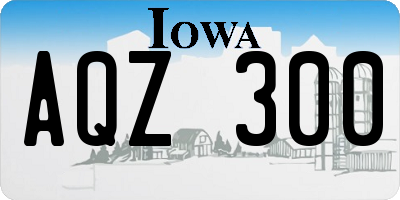 IA license plate AQZ300