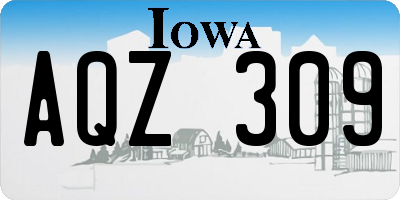 IA license plate AQZ309