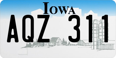 IA license plate AQZ311