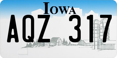 IA license plate AQZ317