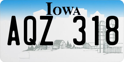 IA license plate AQZ318