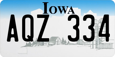 IA license plate AQZ334