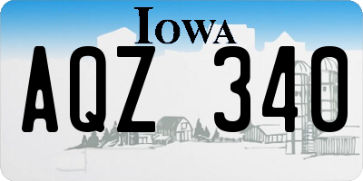 IA license plate AQZ340
