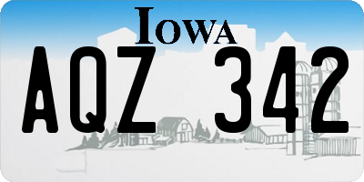 IA license plate AQZ342