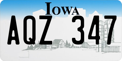 IA license plate AQZ347