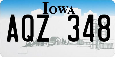 IA license plate AQZ348