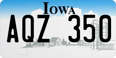 IA license plate AQZ350