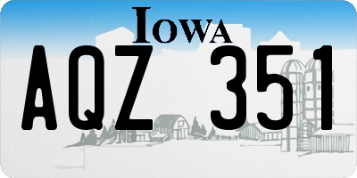 IA license plate AQZ351