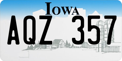 IA license plate AQZ357