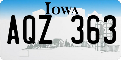 IA license plate AQZ363