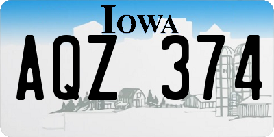 IA license plate AQZ374